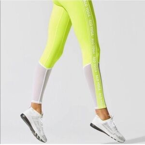 ALO Yoga Neon Lime Mesh-Panel Leggings